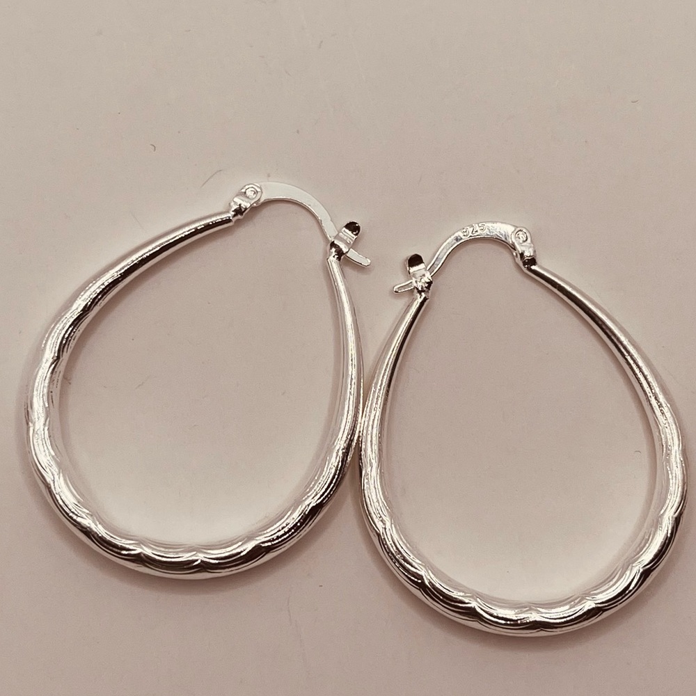Fashion jewelry earrings style hoop silver plated 925